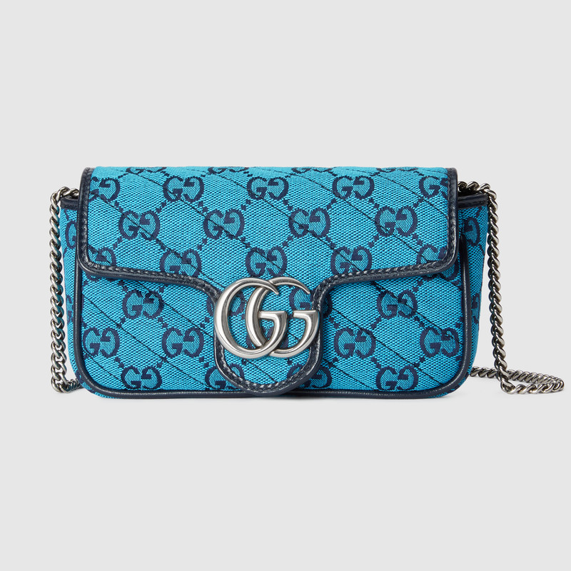 Marmont Matelasse Super Mini Shoulder Bag 476433 Blue